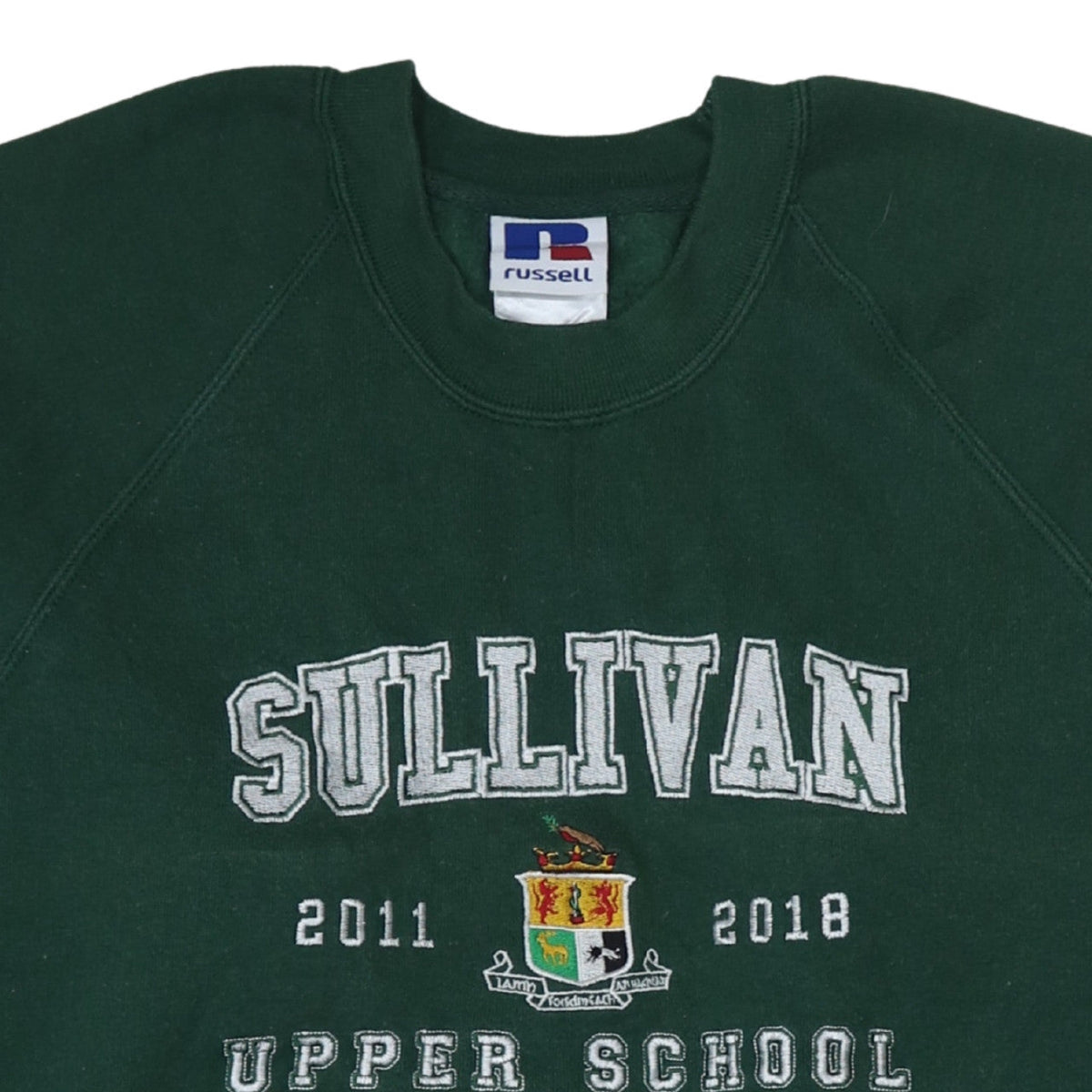 Russell Mens Green Embroidered Sullivan Upper School Sweatshirt M