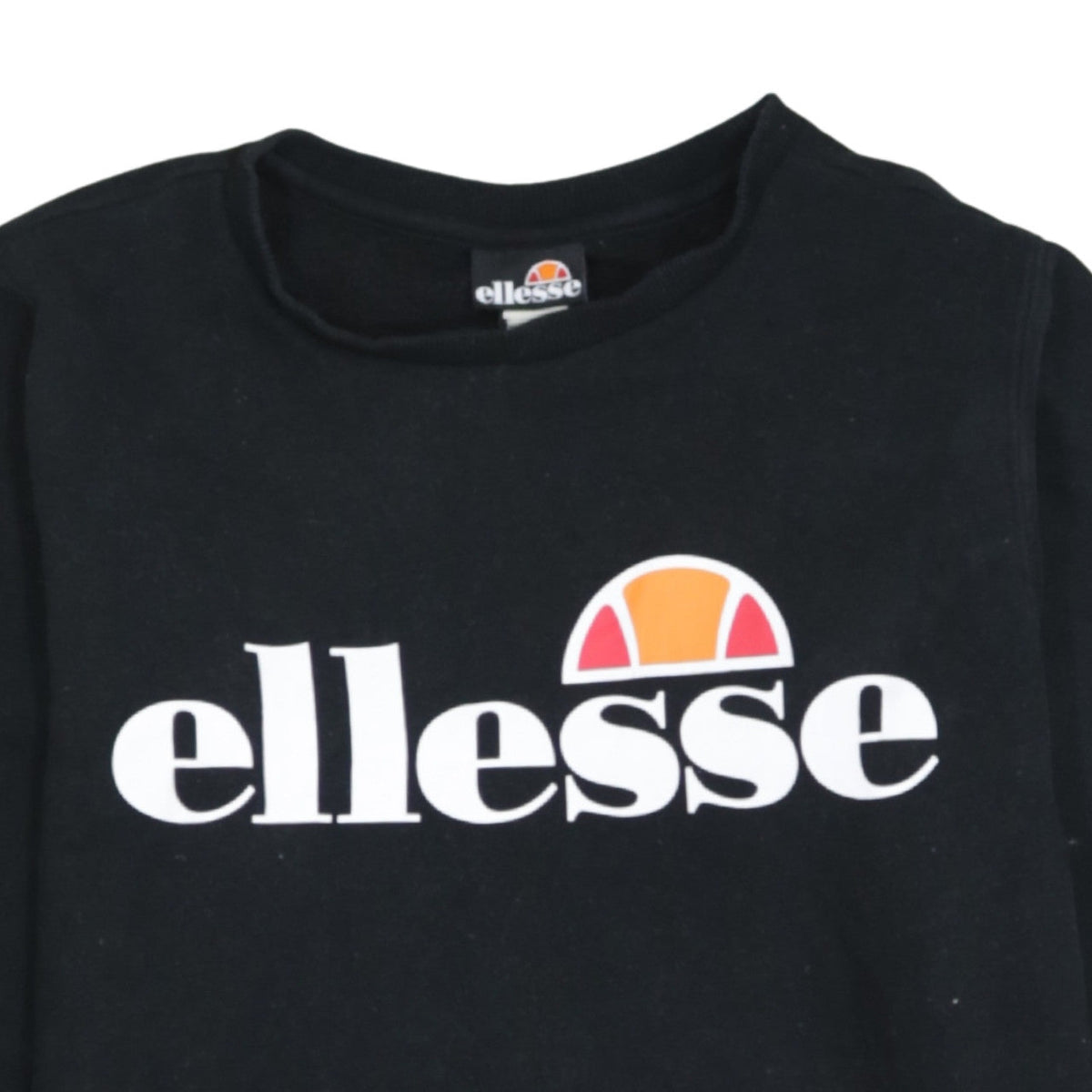 Ellesse Boys Black 13-14 Years Pullover Sweatshirt Crew Neck Logo Print