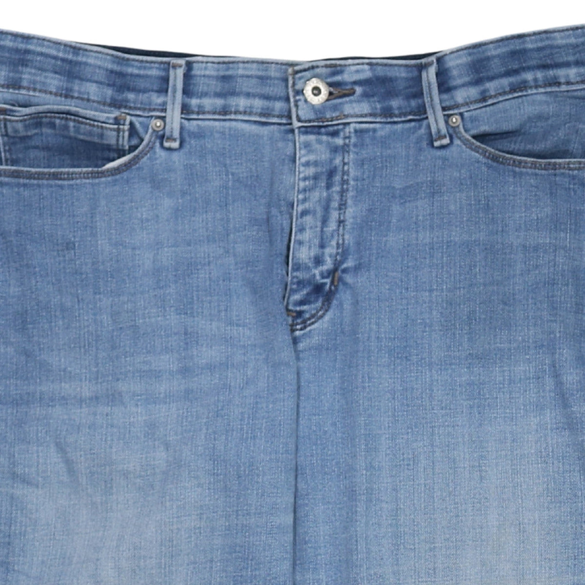Additional view of Levi's women’s blue 525 straight leg jeans, size UK 16, regular denim