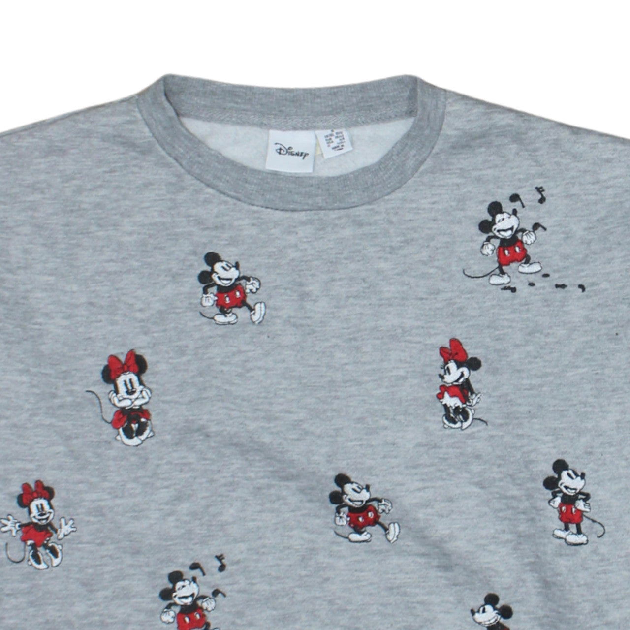 Disney Women’s Grey Mickey & Minnie Sweatshirt UK 10/12 Size S