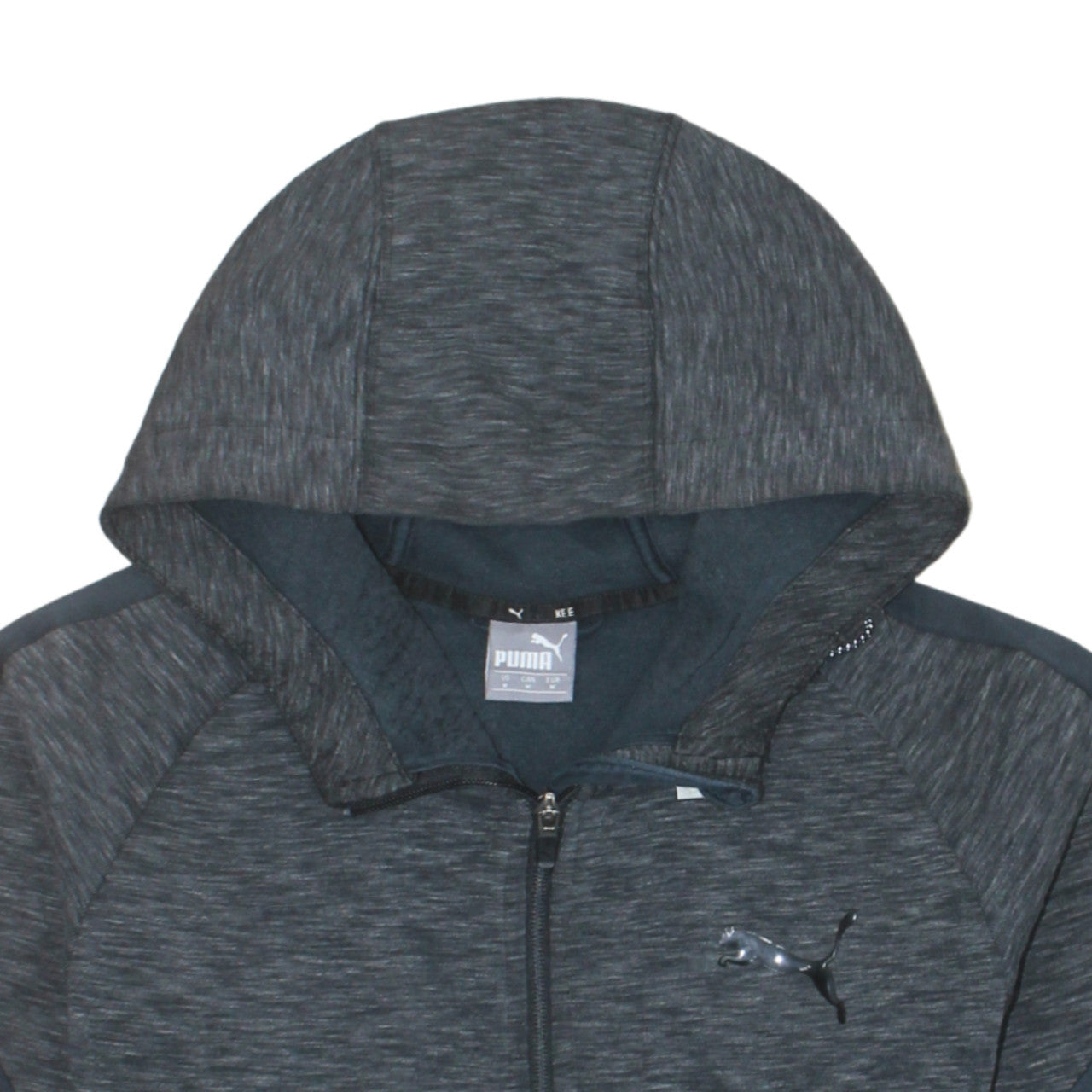 Puma Men's Grey Full Zip Hoodie M Lightweight Sportswear