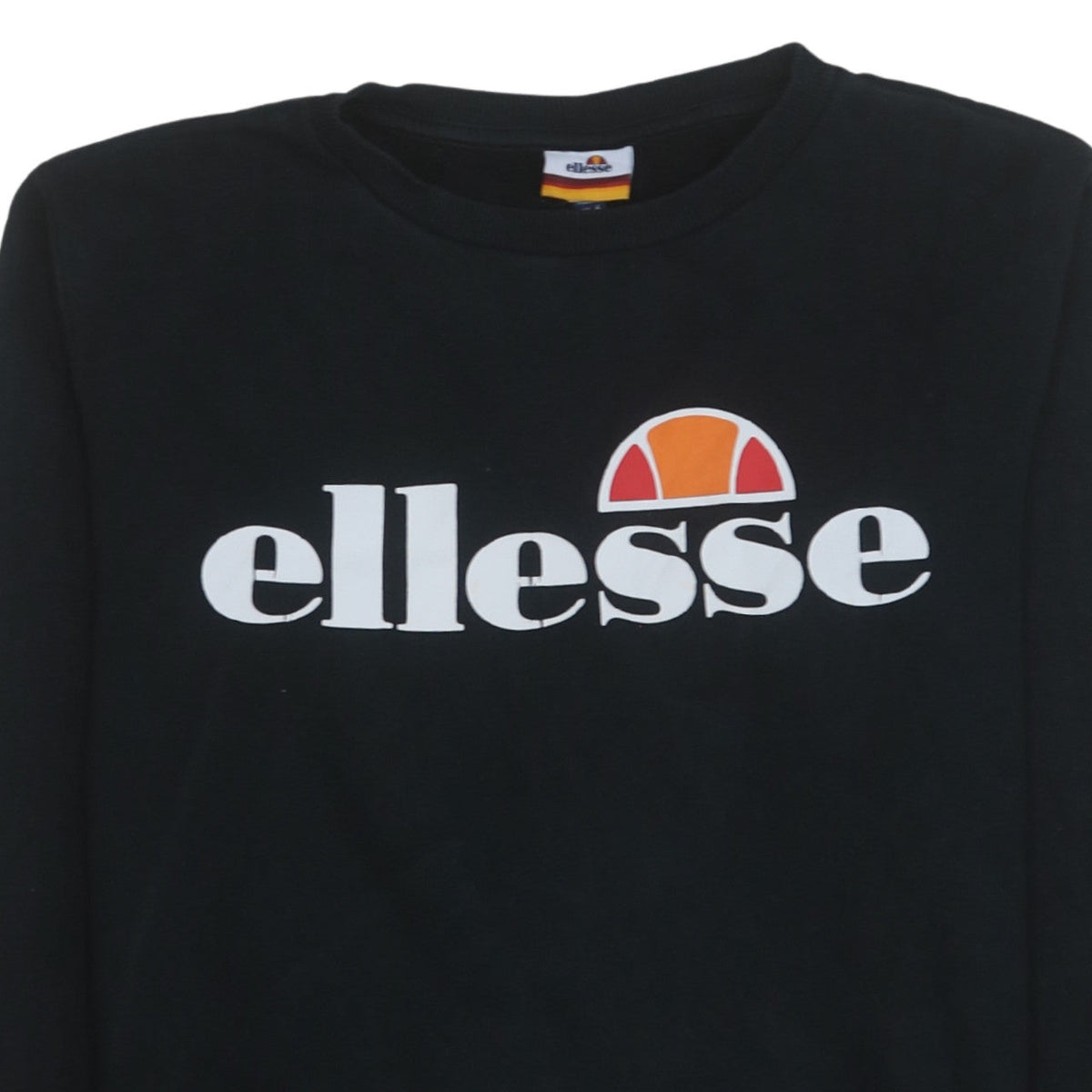 Ellesse Womens Black Logo Crew Neck Pullover Sweatshirt UK 6