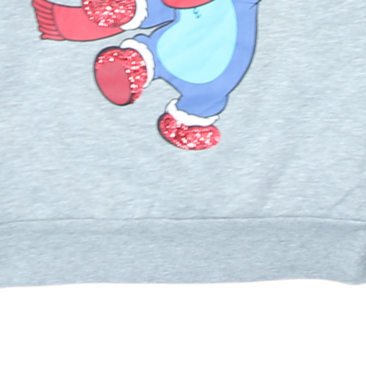 Disney Womens Grey Stitch Christmas Pullover Sweatshirt XS