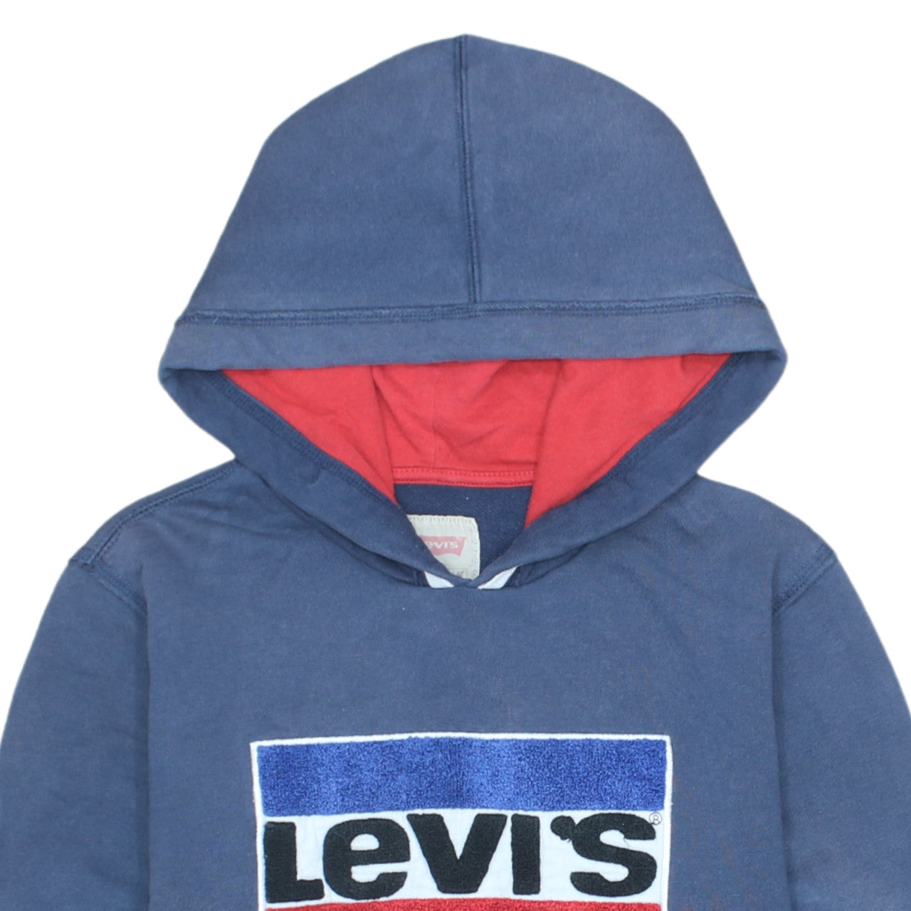 Levi's Boys Blue Pullover Hoodie Age 14 Cotton Blend Logo Sweatshirt