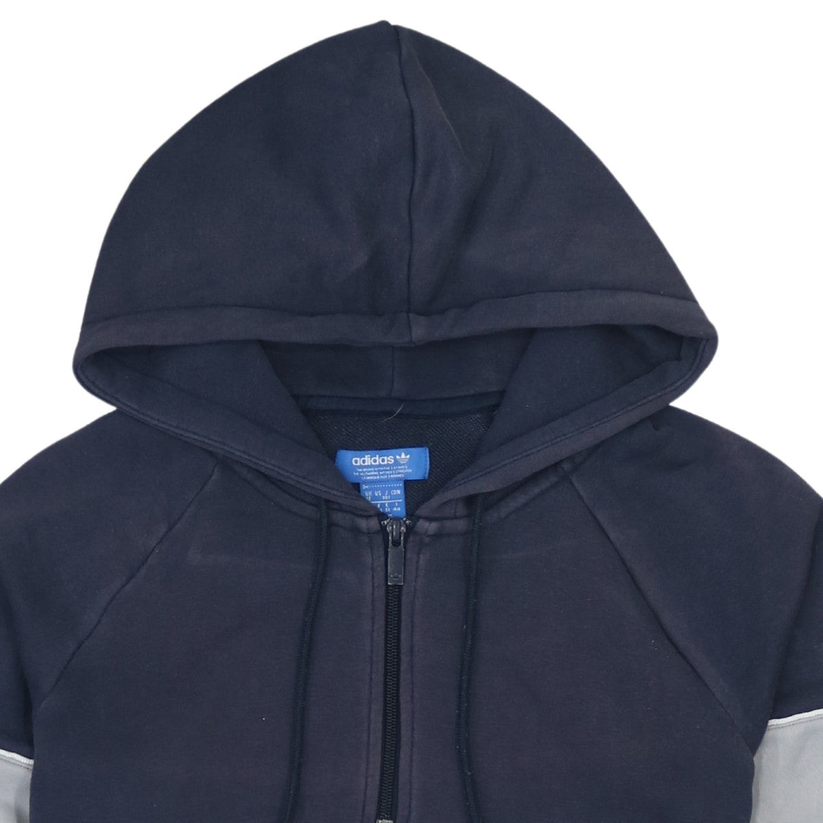 Adidas Womens Navy Grey Hooded Pullover Sweatshirt UK 12