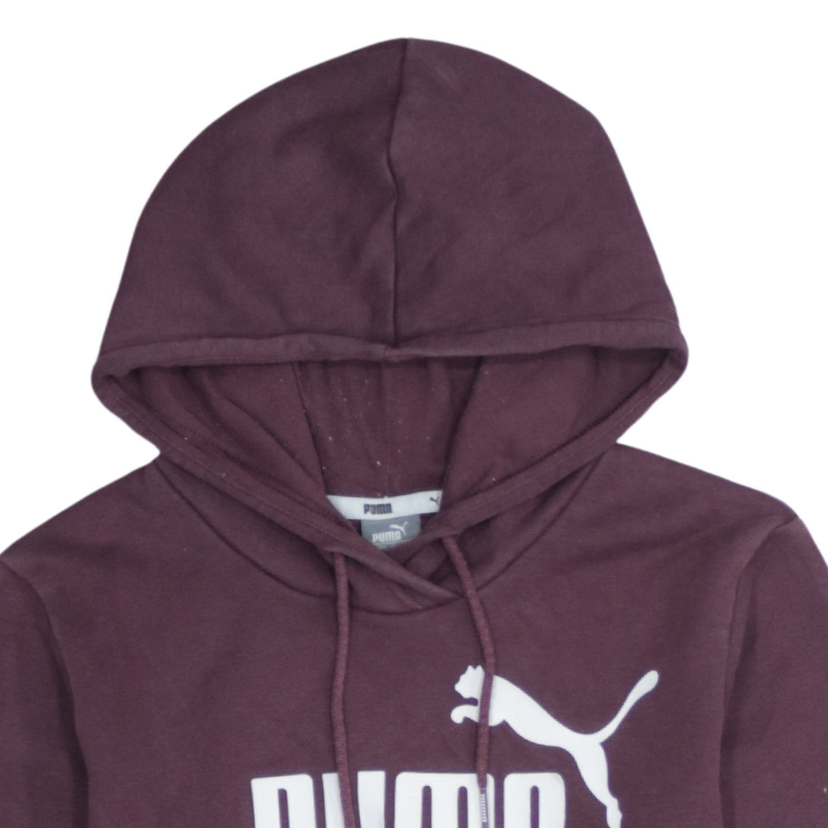 Puma Women's Burgundy Pullover Hoodie Size 10 Logo Cotton Blend