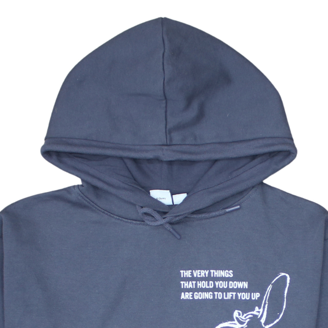 Disney Primark Cares Womens Blue Dumbo Hooded Pullover Hoodie Size 10/12