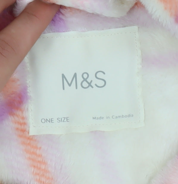 Marks & Spencer Womens Multicoloured Fleece Hooded Nightshirt One Size