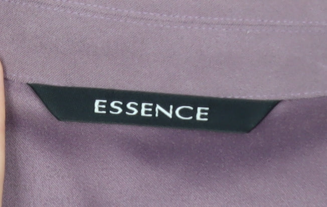 Essence Womens Purple 3/4 Sleeve Collared Blouse Size 24