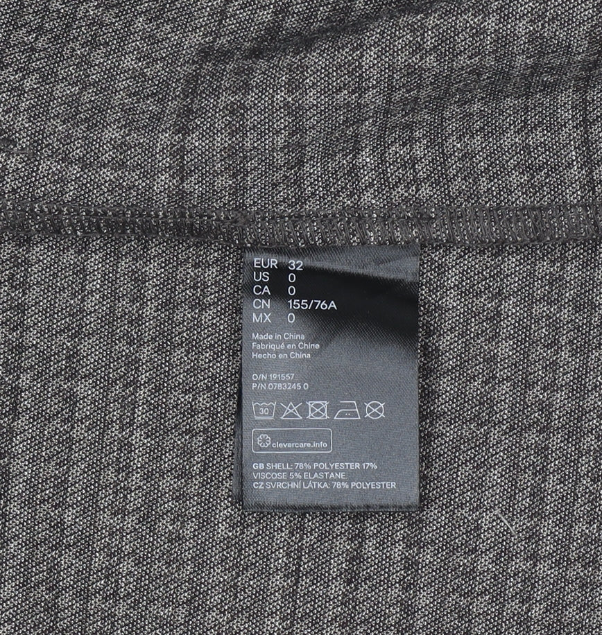 H&M Women’s Grey Houndstooth Blazer Size UK 4 Single-Breasted Jacket