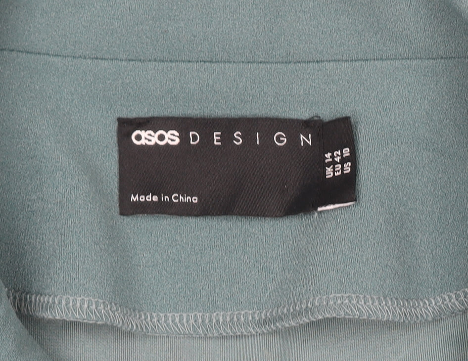ASOS DESIGN Women's Green Blazer Jacket UK14 Regular Fit Single-Breasted
