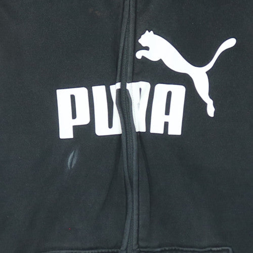 Puma Womens Black Full Zip Hoodie Size XL Logo Casual Sweatshirt