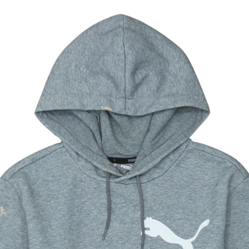 Puma Mens Grey Hoodie Medium Pullover Classic Logo Sweatshirt
