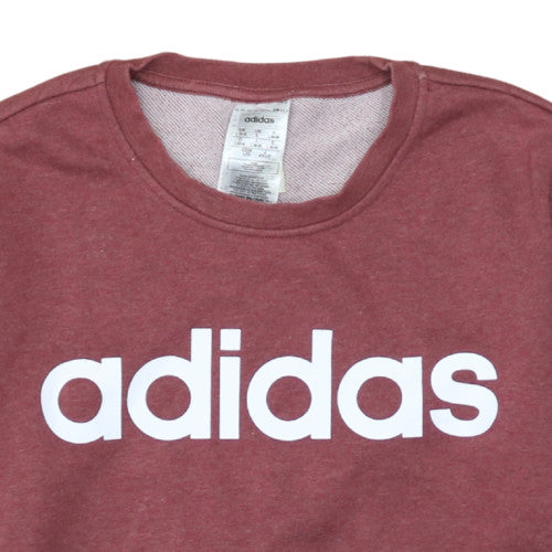 Adidas Womens Burgundy Crew Neck Pullover Sweatshirt Size L