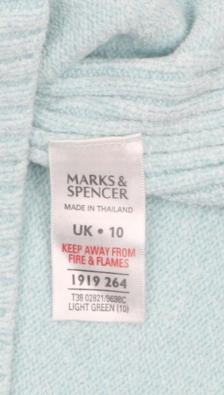 Marks & Spencer Women's Light Green Knit Short Sleeve Jumper UK 10