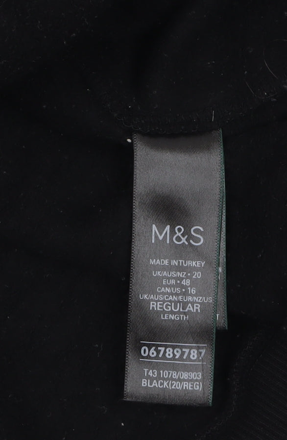 Marks & Spencer Womens Black Sequin Sleeve Pullover Sweatshirt Size 20