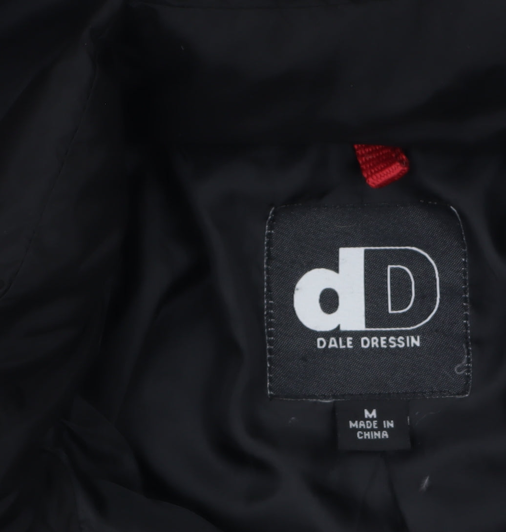 Dale Dressin Womens Black Fur Trim Hooded Puffer Jacket Size M