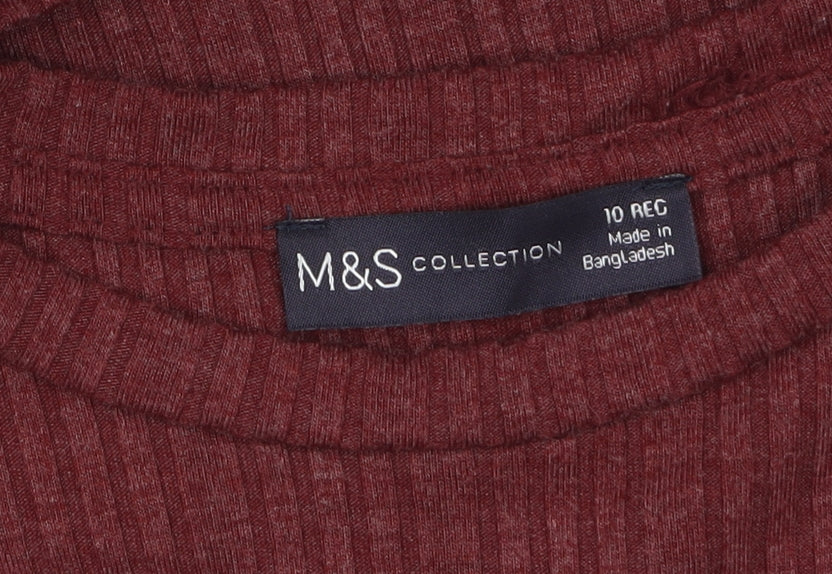 Marks & Spencer Women Red Knit A-Line Dress Size 10