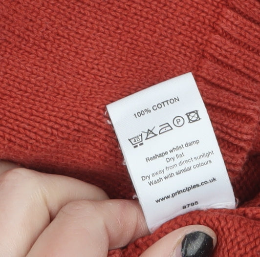Principles Women’s Red Roll Neck Cotton Jumper Size 12