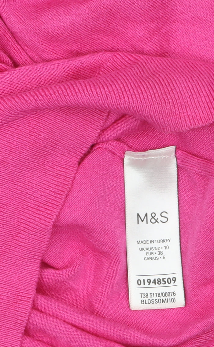 Marks & Spencer Women’s Pink Roll Neck Jumper Size 10