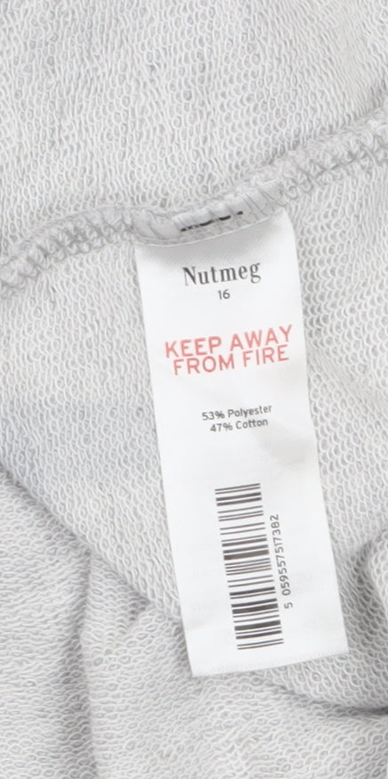 Nutmeg Women Grey Size 16 Long Sleeve Swing Dress