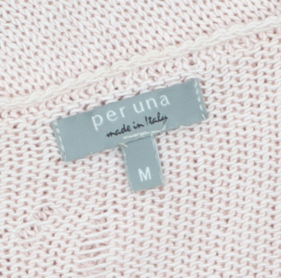 Marks & Spencer Per Una Women Pink V-Neck Knit Jumper M