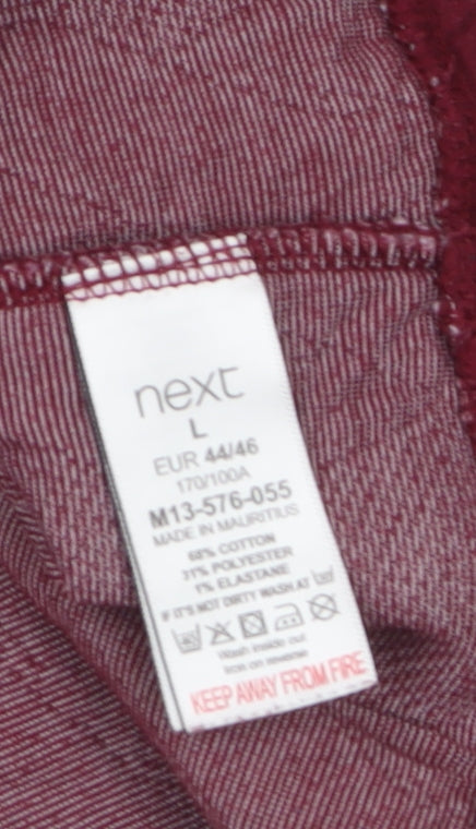 Next Women Burgundy Textured Pullover Sweatshirt Size L