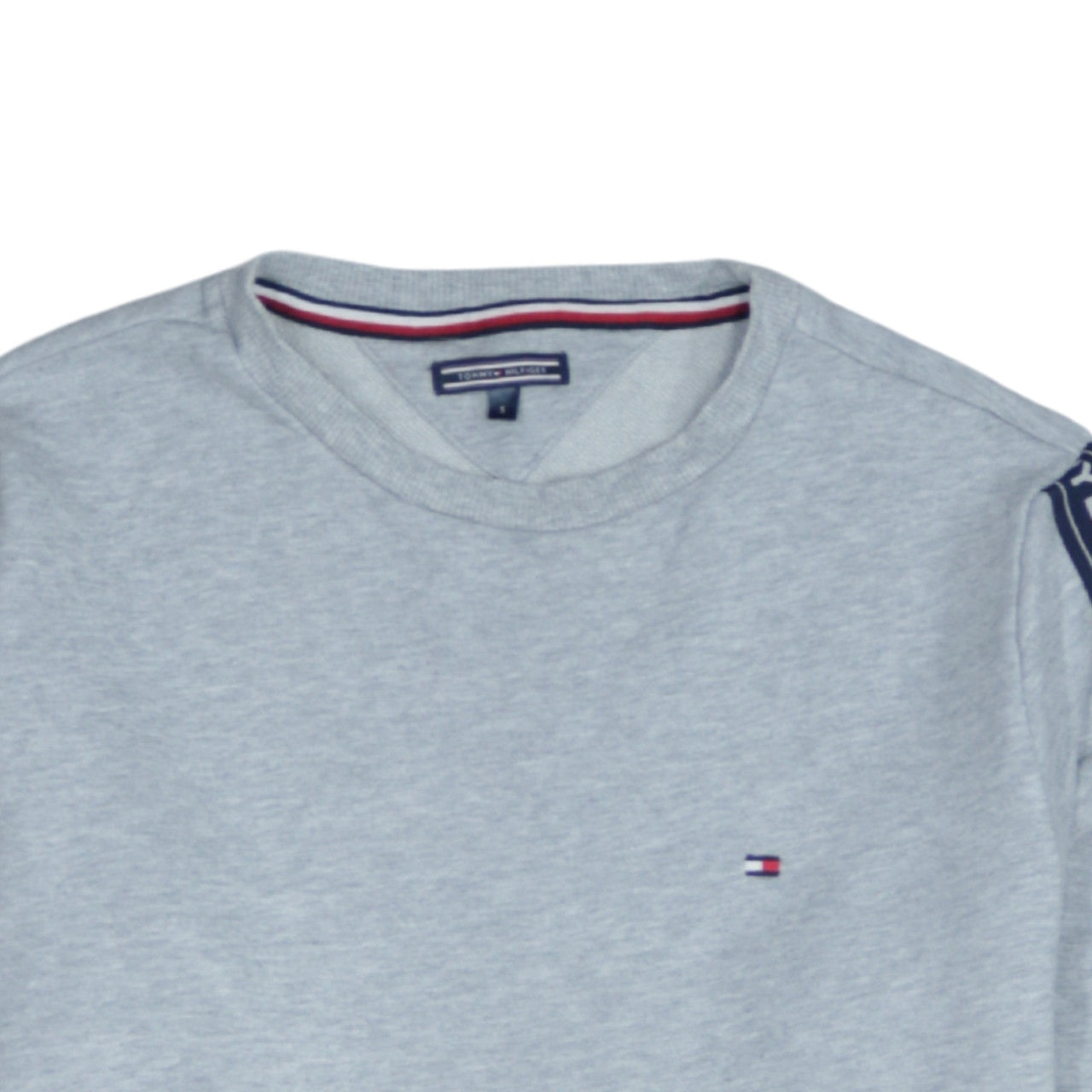 Tommy Hilfiger Men's Grey Logo Tape Crew Neck Sweatshirt Size S