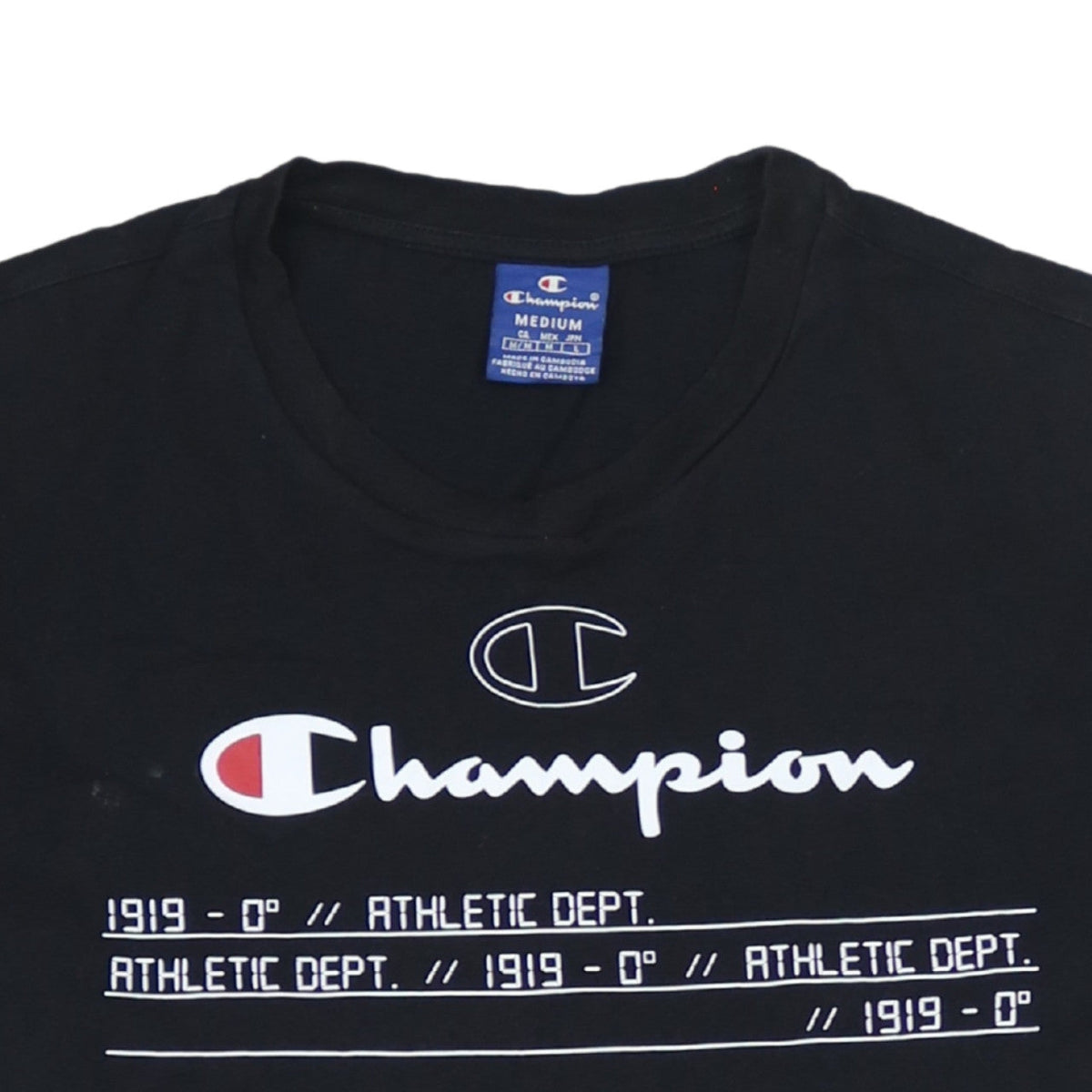 Champion Men's Black Medium Regular Fit Graphic T-Shirt