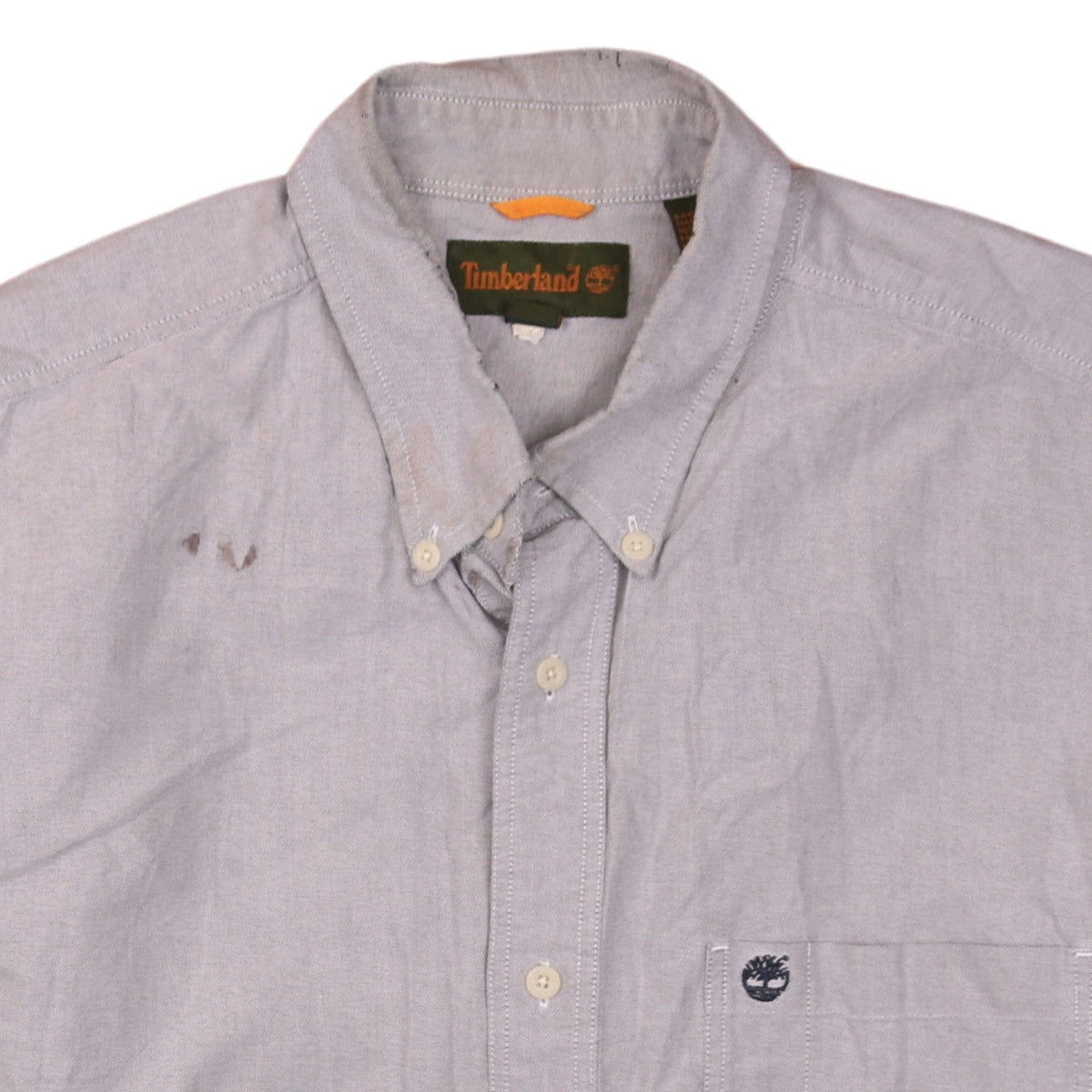 Timberland Men's Grey XL Long Sleeve Button-Up Cotton Shirt