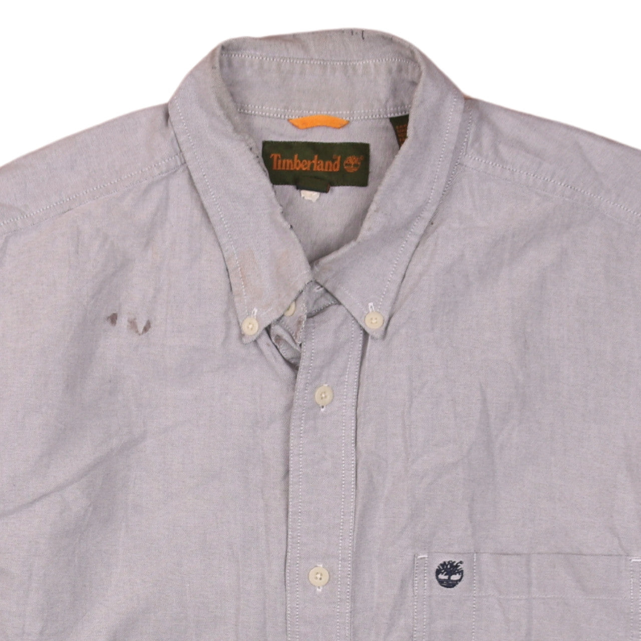Timberland Men's Grey XL Long Sleeve Button-Up Cotton Shirt