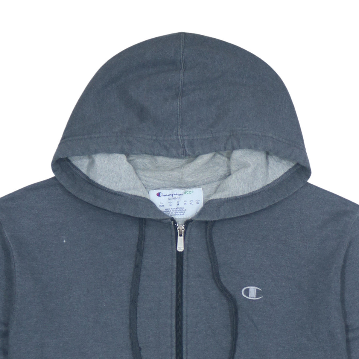Champion Women’s Grey Full Zip Hoodie M Classic Fit Logo