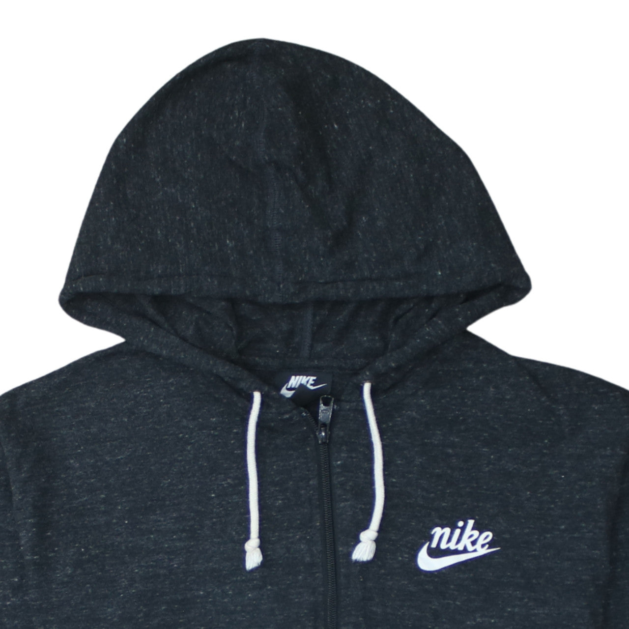 Nike Women’s Black Full Zip Hoodie Size M Cotton Blend Casual Sweatshirt