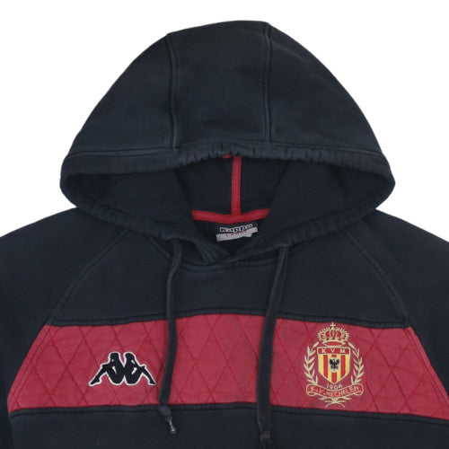 Kappa Men’s Black Red Pullover Hoodie Large Embroidered Sportswear