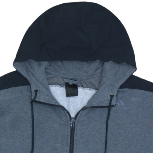 Adidas Mens Grey Full Zip Hoodie XL Fleece Athletic Casual