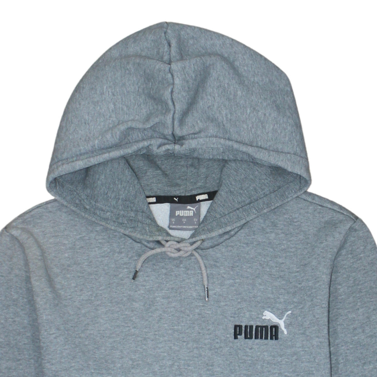 Puma Men's Grey Pullover Hoodie Size S Regular Fit Fleece Sweatshirt