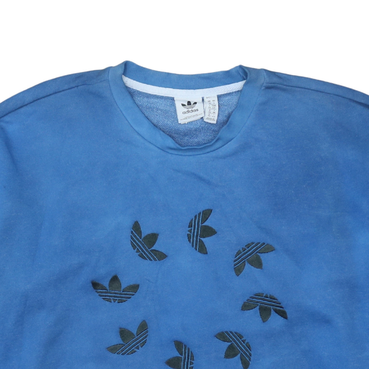 Adidas Women Blue Crew Neck Pullover Sweatshirt Size 10