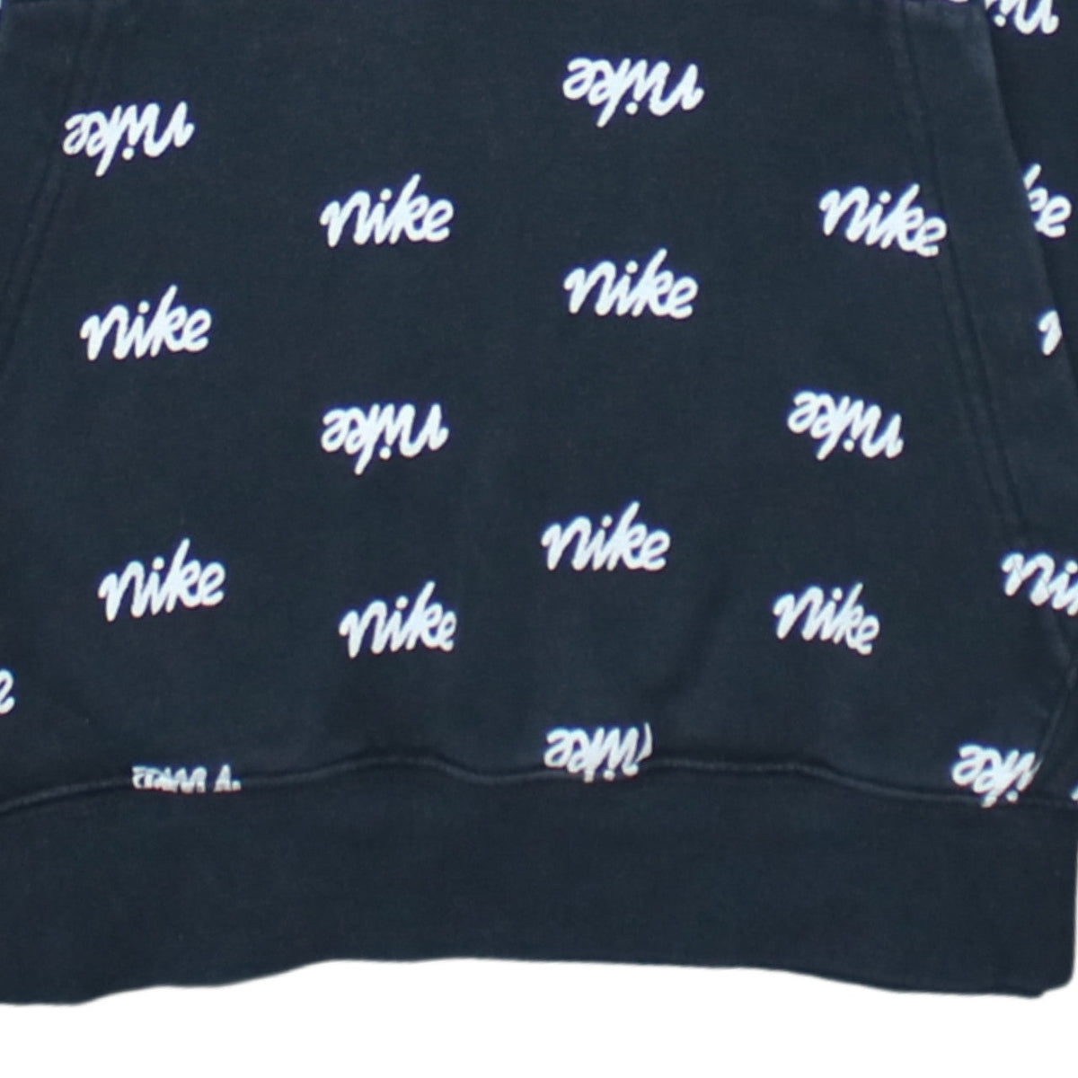 Nike Women's Black Pullover Hoodie Small Logo Print Cotton Blend