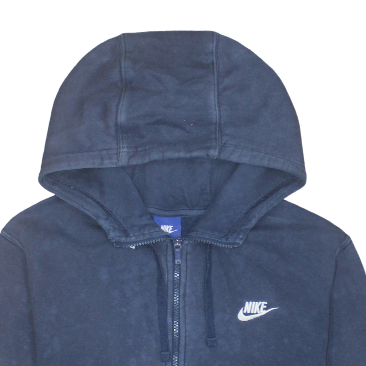 Nike Men's Blue Full Zip Hoodie Medium Cotton Fleece Sweatshirt