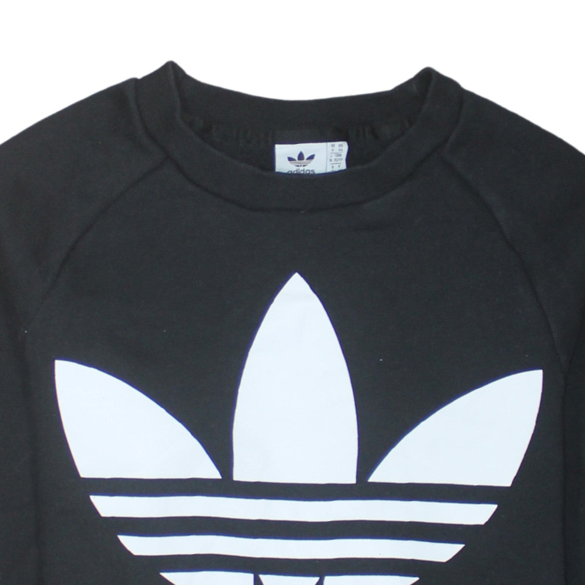 Adidas Womens Black XS Pullover Sweatshirt with Logo Print