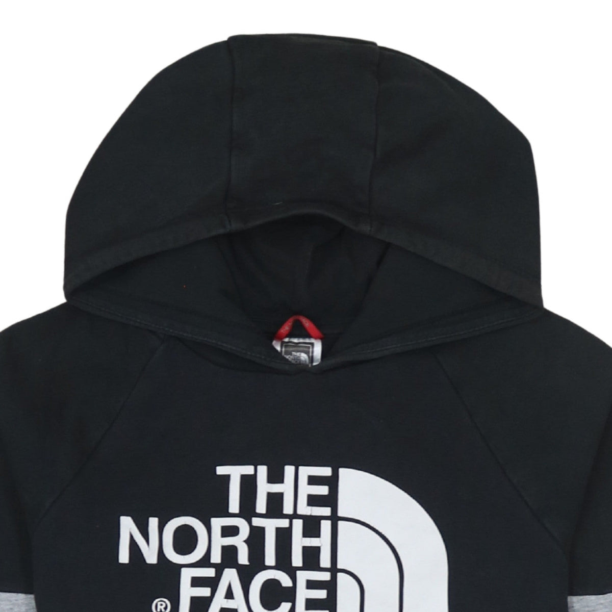 The North Face Boys Grey & Black Pullover Hoodie L Logo Sweatshirt
