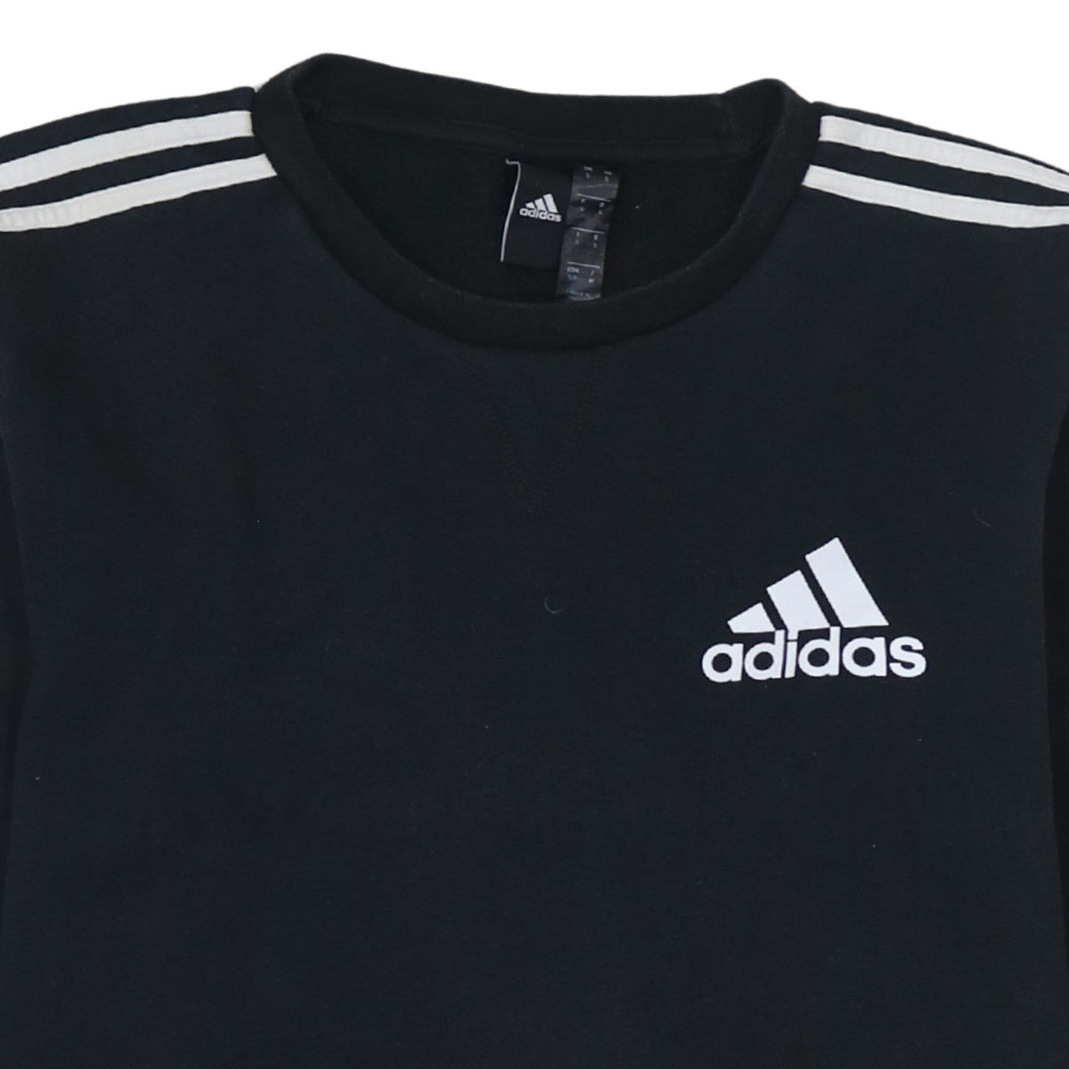 Adidas Men's Black Small Crew Neck Pullover Sweatshirt