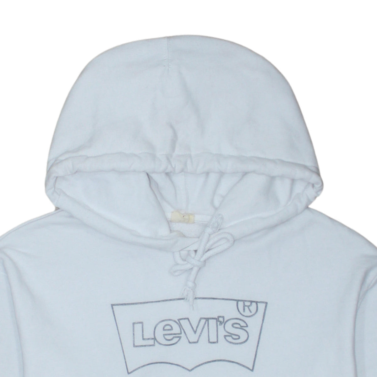 Levi's Men's White Pullover Hoodie Size S Logo Fleece Sweatshirt