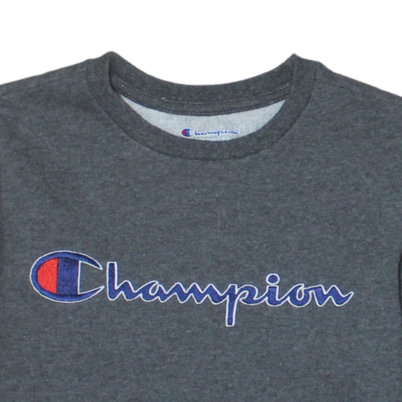 Champion Men’s Grey Embroidered Logo Pullover Sweatshirt M