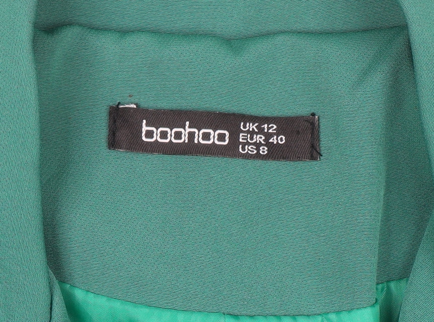Boohoo Women’s Green Long Sleeve Blazer Jacket UK 12