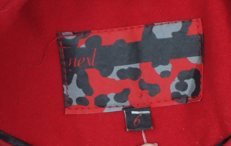 Next Women's Red Double-Breasted Pea Coat Size 6