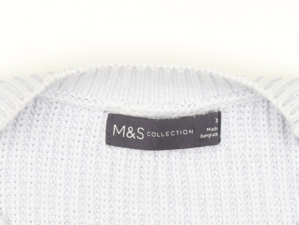Marks & Spencer Women’s Pale Lilac Diamond Knit Cotton Jumper XL