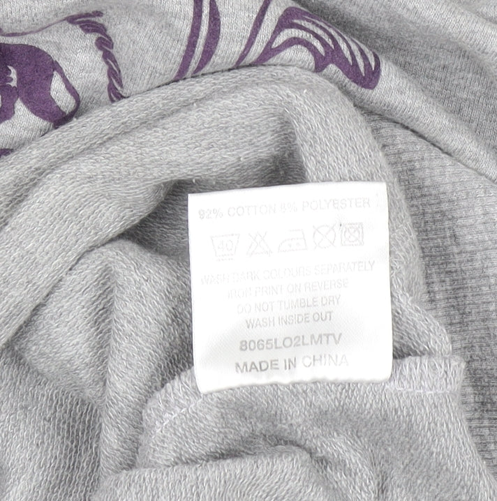 Lonsdale London Boys Grey Pullover Hoodie Size 8 Cotton Blend