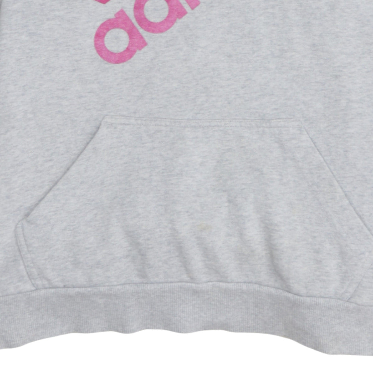 Adidas Womens Grey Pink Hooded Pullover Sweatshirt L