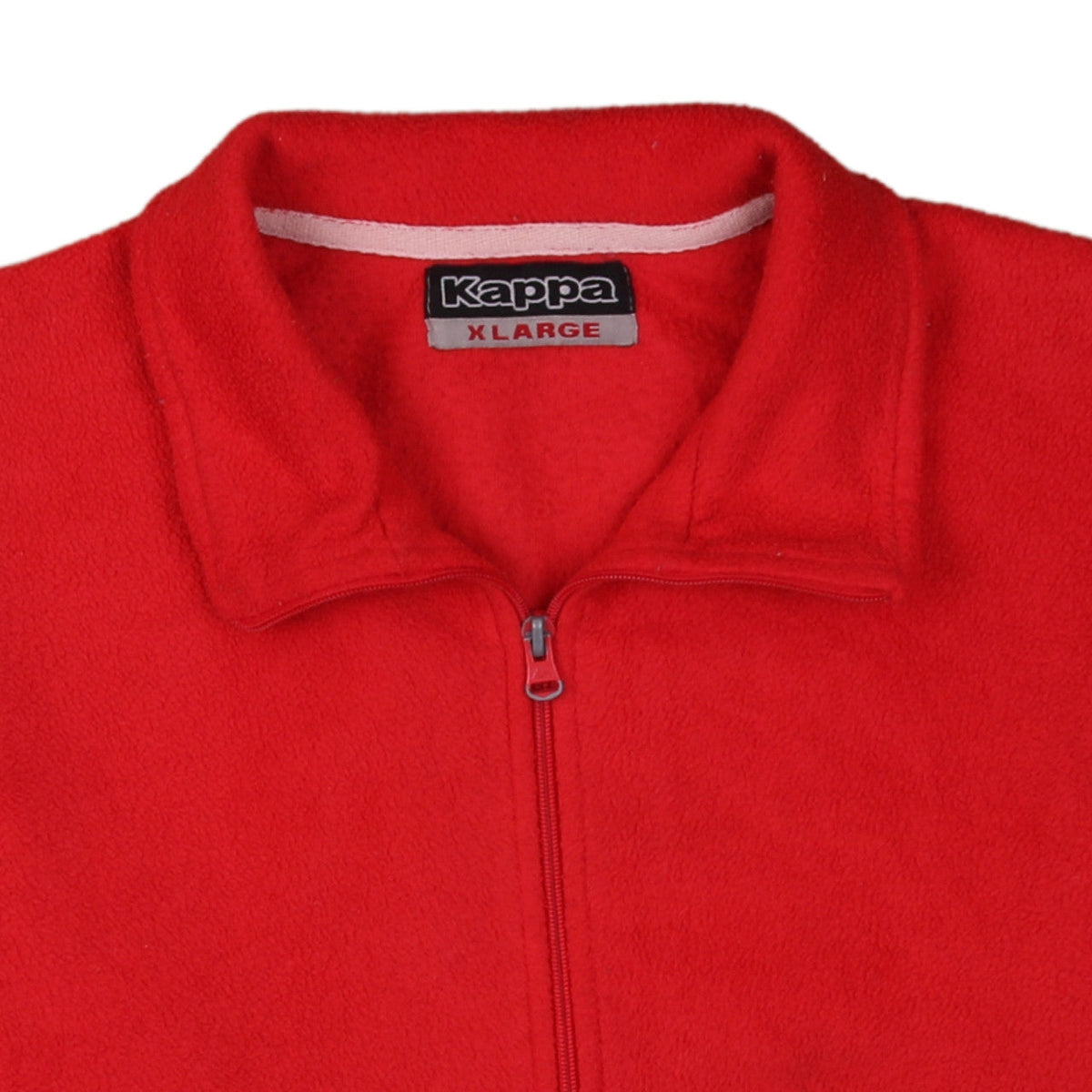 Kappa Womens Red Fleece Full Zip Sweatshirt XL Relaxed Fit